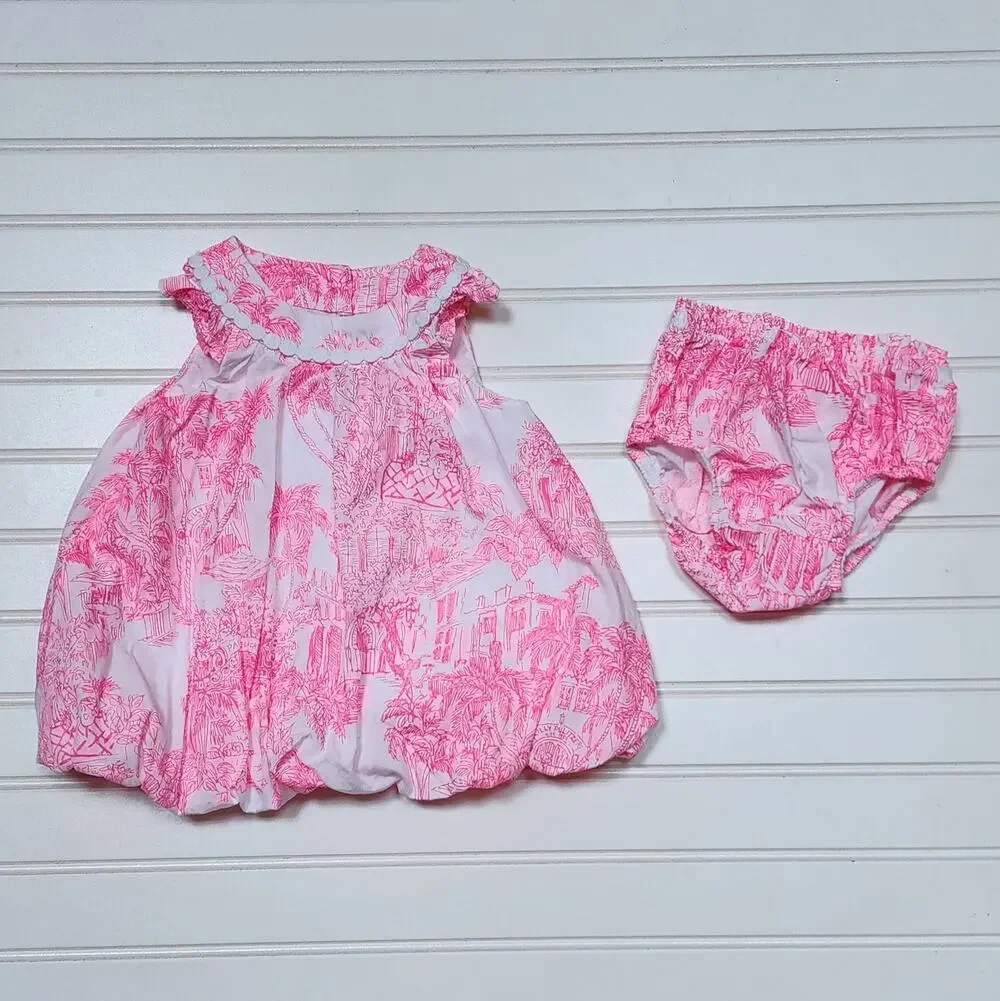 Lilly Pulitzer Baby Paloma Bubble Dress Resort White Beach Anniversary 6-12M